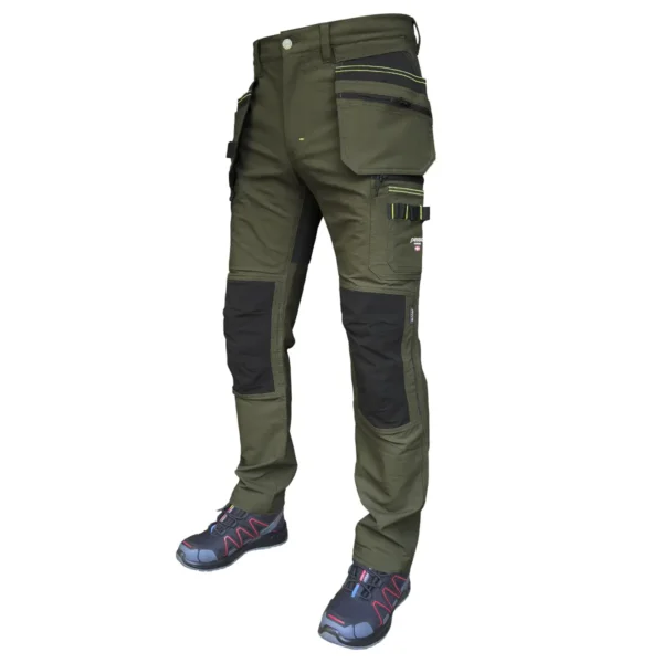 Darbo kelnės Pesso Jupiter Fit Slim KD175Z, žalios | darborubai.lt