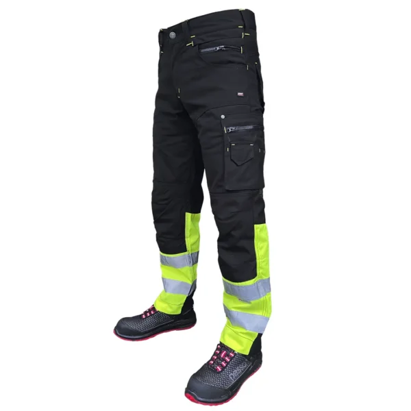 Darbo kelnės Pesso Canvas HI-VIS KDCJG, juodos | darborubai.lt