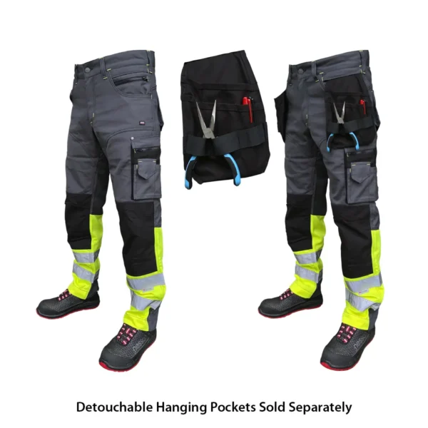 Darbo kelnės Pesso Canvas HI-VIS, pilkos - Image 3