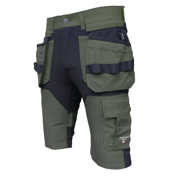 Darbo šortai Pesso TITAN Flexpro, KB125Z, žali | darborubai.lt
