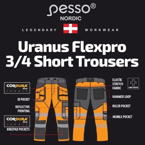 Darbo bridžai Pesso URANUS Flexpro KB135OR, oranžiniai | darborubai.lt