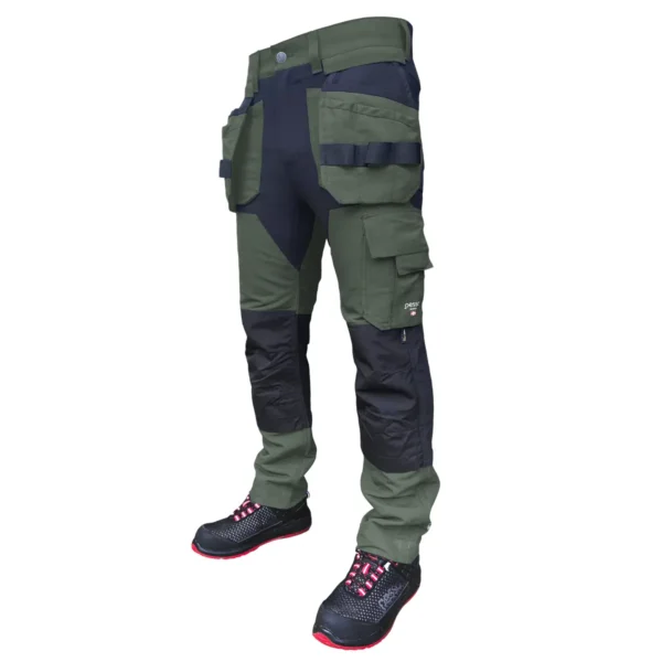 Darbo kelnės Pesso TITAN Flexpro, KD125Z, žalios | darborubai.lt