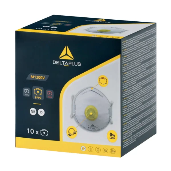Vienkartiniai respiratoriai Delta Plus M1200V FFP2 su vožtuvu, 10 vnt.