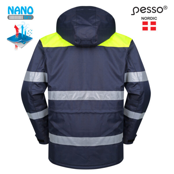 Waterproof warm jacket Pesso HANA, blue/yellow